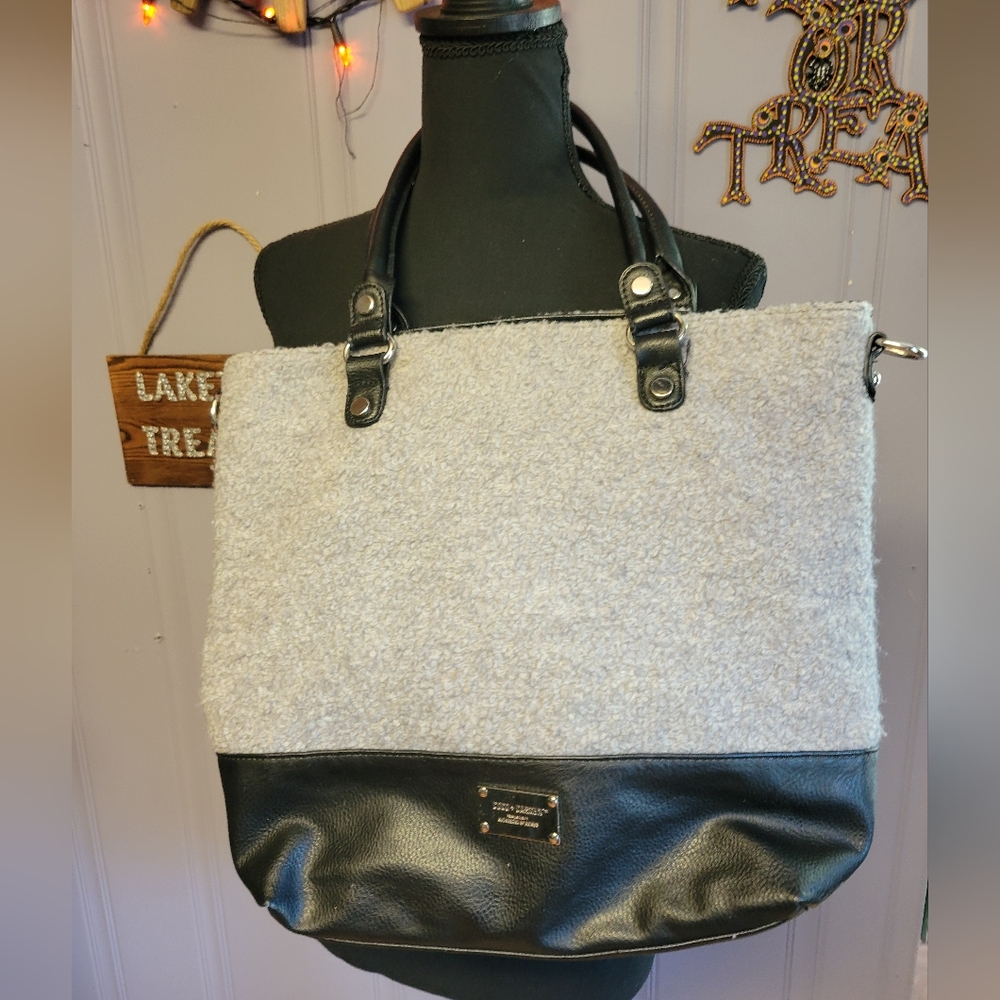 Coco +Carmen Stylish Black and Gray Tote Bag